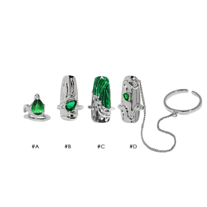 Green Nail Cover Nail Ring