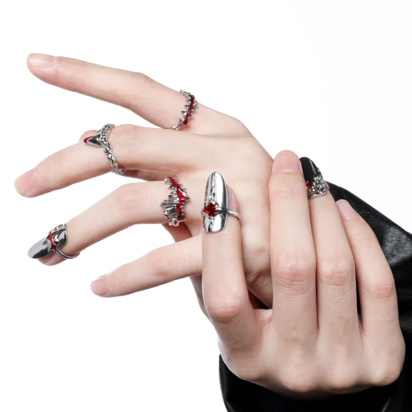 Y2K Nail Ring Armor Cover Set - Image 4