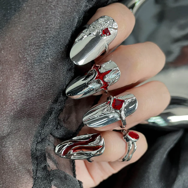Y2K Nail Ring Armor Cover Set - Image 3